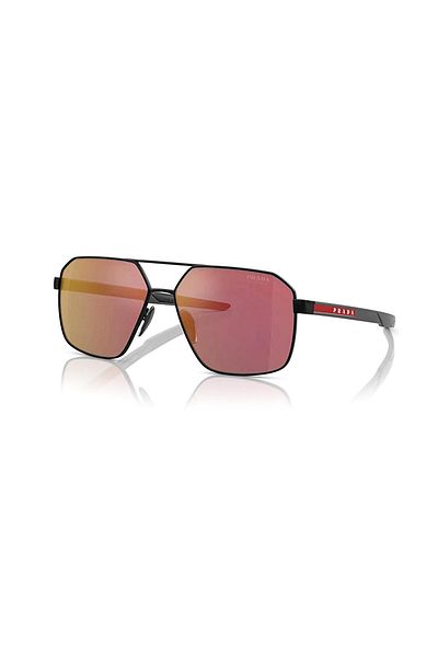 Prada Men's Geometric Black Metal Sunglasses - Ps 55ws 1b01oa 60 Linea Rossa
