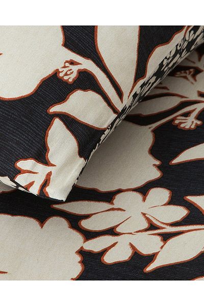 English Home Σετ παπλωματοθήκης Grandiflora Soft Cotton - Anthracite/Terracotta