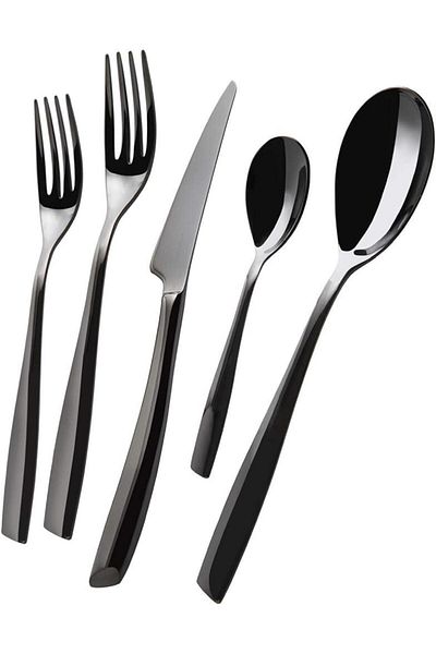 BUGATTI Riviera Black 30 Piece Cutlery Set