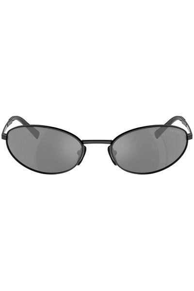 Prada 0PR A59S 1AB60G59 Woman Steel Black Oval full frame for Adult