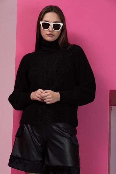 Rodi Women's Hair Braided Crew Neck Knitwear Blouse 11017