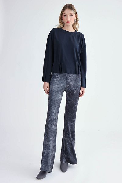 Vitrin Patterned Spanish Leg Stretch Trousers