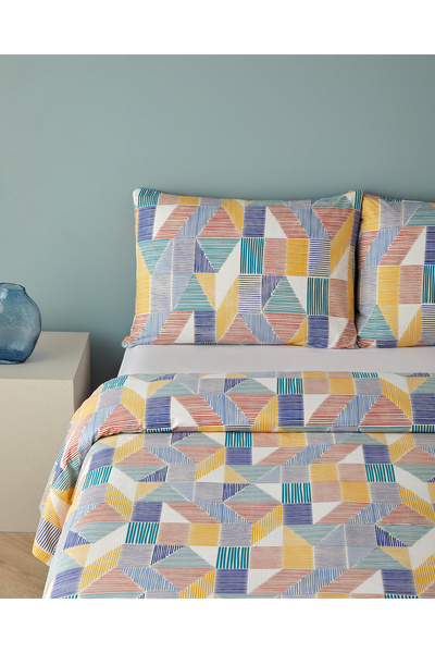 English Home Sea Marine Single Duvet Cover Set - Red and Yellow