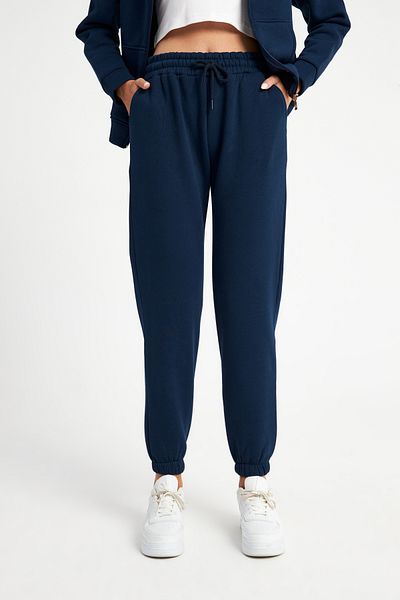 Ecrou Women's Navy Blue Jogger Knitted Pants