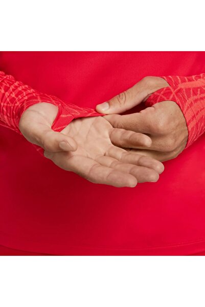 Nike Dri Fit Strike Men's Red Stand Collar Sweatshirt