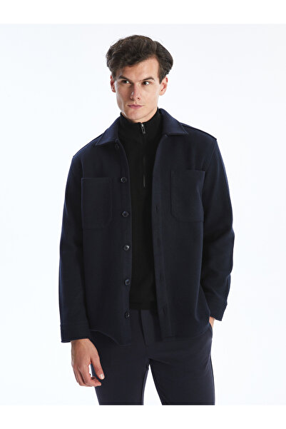 LC Waikiki Southblue Regular Fit Uzun Kollu Kaşe Erkek Gömlek Ceket