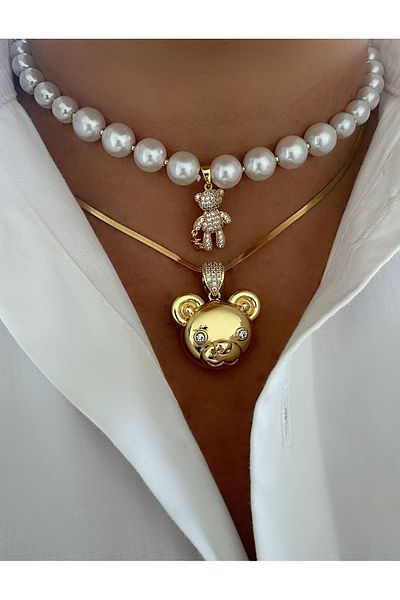 MAT STORE Steel Italian Chain Bear Necklace 40+5 cm