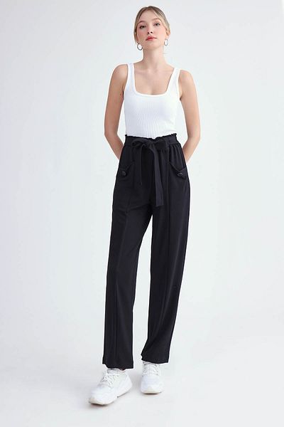 Vitrin Belted Waist Modal Fabric Loose Trousers