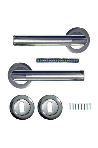 Seas Door Mâner de ușă din satin rozetă - Mâner de ușă interioară - Mâner de ușă interioară