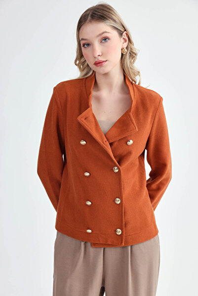 Vitrin Gold Buttoned Knitwear Jacket