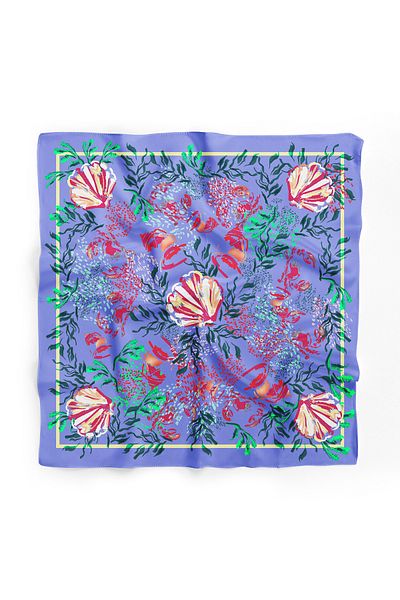Modabutik 70X70 Floral Patterned Bandana - Scarf Dg9894_01