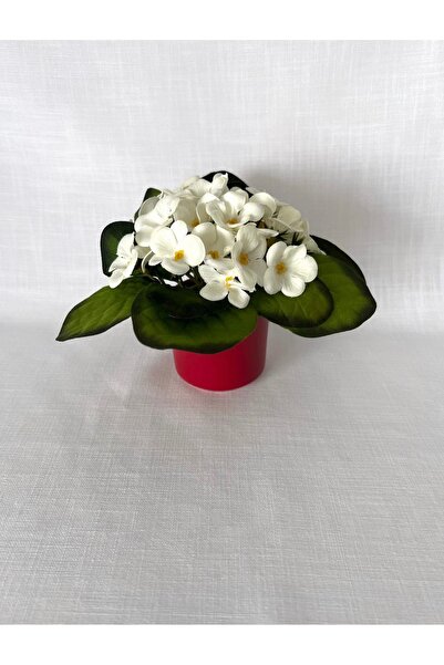 MK Artificial White Violet Red Ceramic Flower Pot