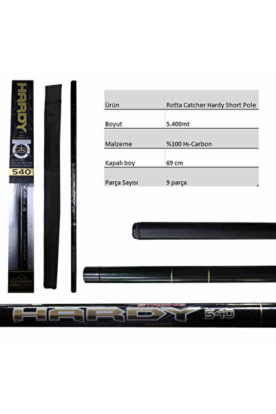 Rotta Catcher Hardy Short Pole %100 Carbon Kısa Göl Kamışı – 5.40mt
