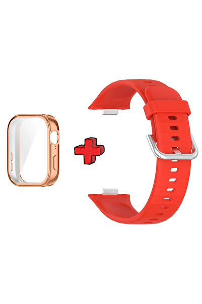 Huawei حافظة وواقي شاشة وحبل سيليكون جل 2 في 1 متوافق مع Watch Fit 3