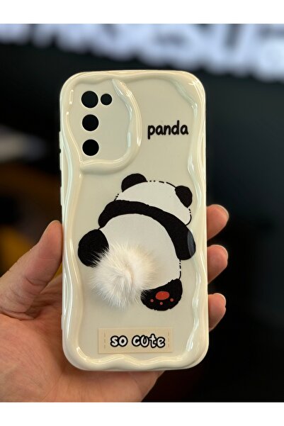 Fibaks Galaxy S20 Fe Compatible Case Designed Patterned Camera Protection Panda White Tassel Silicone Cover