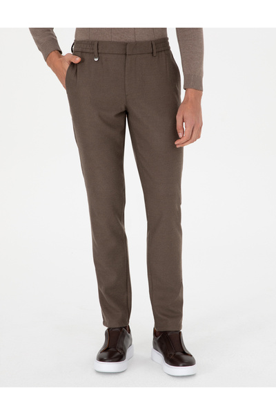 Pierre Cardin Kahverengi Ex. Slim Fit Kumaş Pantolon 50297517-VR029