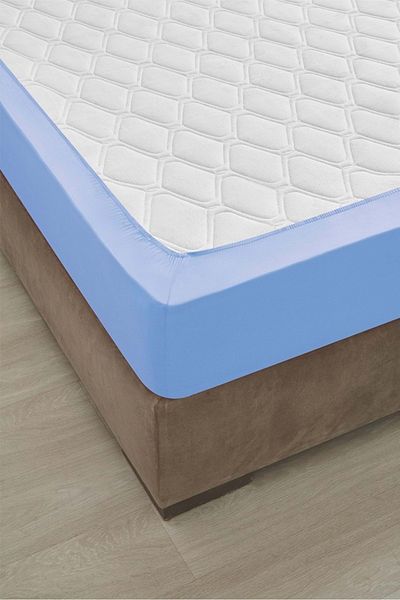 Özdilek Özdilek Fitted Elastic Double Sheet Set (160X200)-Sky Blue