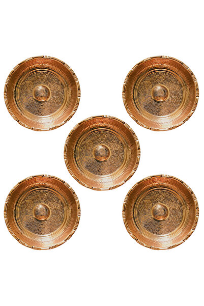 EFEMİR 5 قطع حجر حمام نحاسي 18 سم