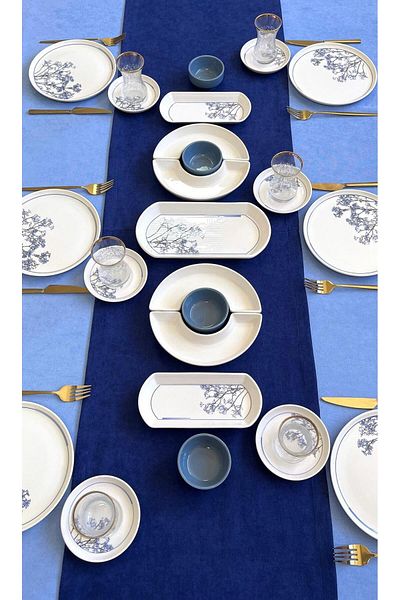 Erbaşlar Cipso Luxury Relief 23 Piece Round Breakfast Set for 6 Persons