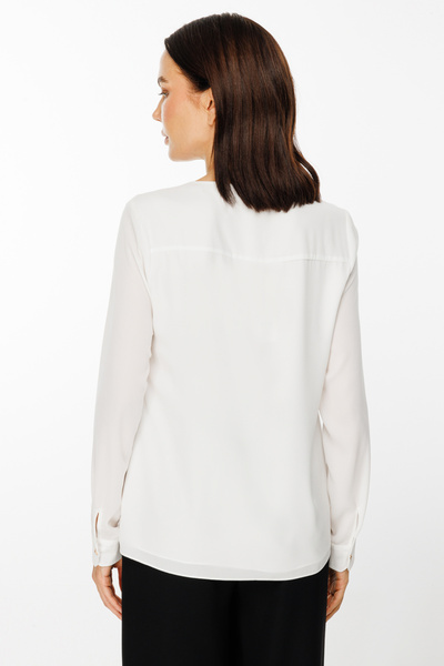 Ekol Блуза з V-подібним вирізом і воланами спереду