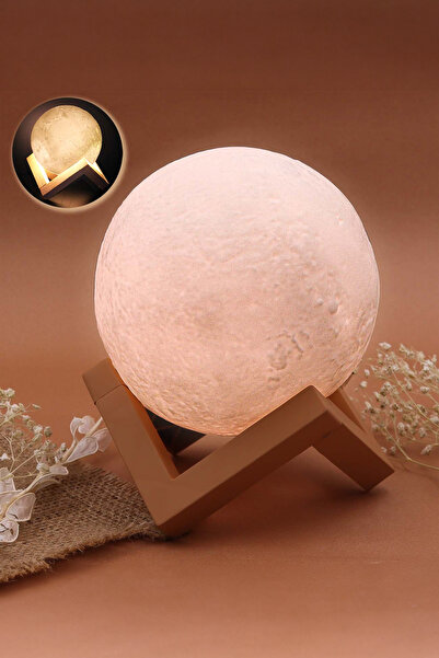 Trendmiya 3D Ay Şeklinde Dekoratif Gece Lambası