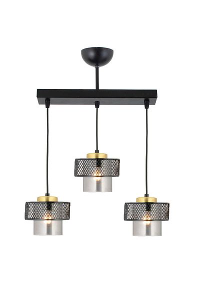 Lambadar Pulsar Genuine Glass Model Modern Rectangular Triple Pendant Lamp Chandelier