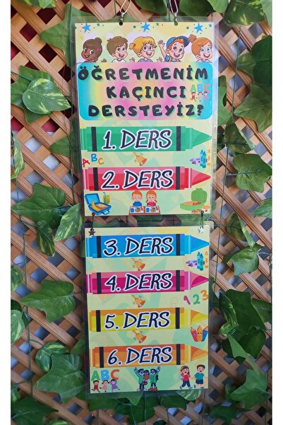 Kozalak Tasarım Kaçıncı dersteyiz Afişi İlkokul ve Sınıflar için Pvc kaplı 23...
