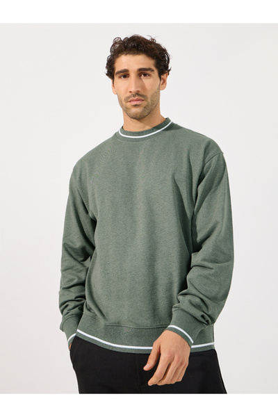 Styli Double Tipping Detail Relaxed Fit Sweatshirt