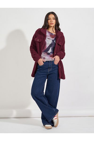 Styli Oversized Longline Faux Fur Shacket