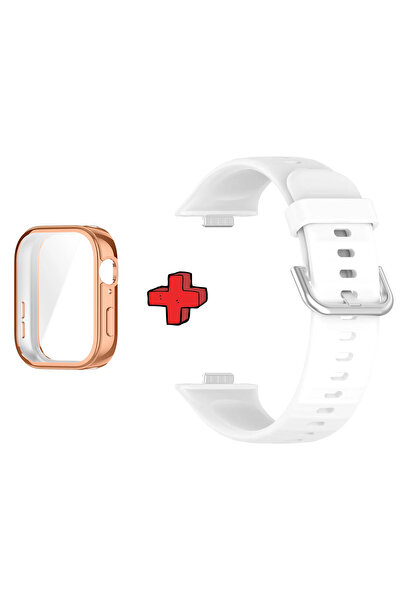 Huawei حافظة وواقي شاشة وحبل سيليكون جل 2 في 1 متوافق مع Watch Fit 3
