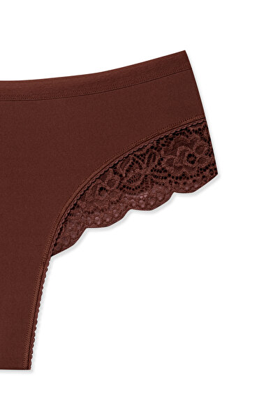 HNX İnterlok Beli Lastikli Paçası Dantel Kadın Tanga Külot