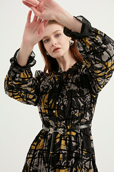 bonema Belted Chiffon Dress