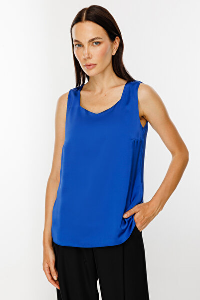 Ekol Kolsuz Saten Bluz