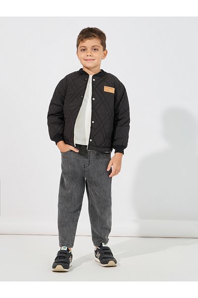 Styli Button Front Quilted Jacket