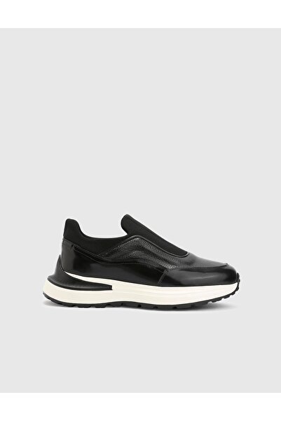 İLVİ Zerbi Hakiki Açma Floter Deri Erkek Siyah Spor Ayakkabı