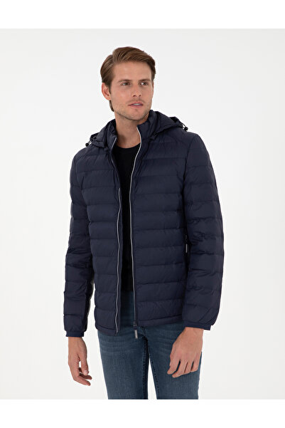 Pierre Cardin Lacivert Kapüşonlu Cropped Slim Mont 50292790-VR033