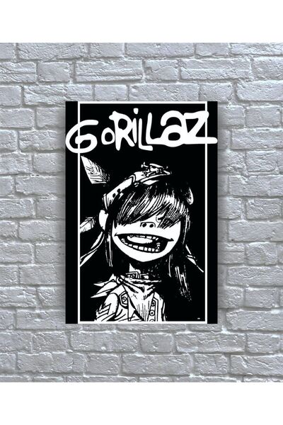 icase Gorillaz Μουσικό συγκρότημα Εξώφυλλο άλμπουμ αφίσας Ξύλινος πίνακας ζωγ...