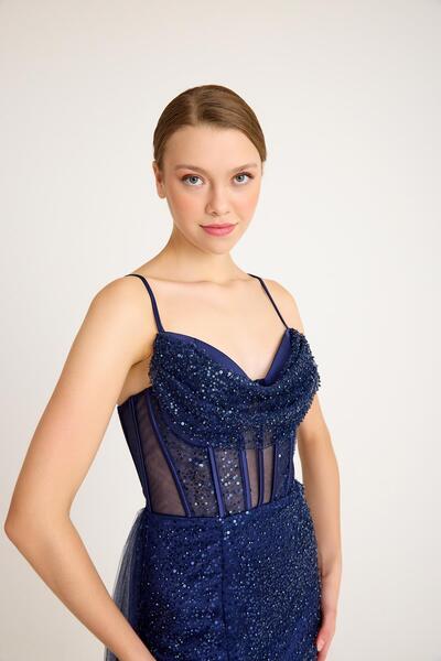 MAXXE 5919PTL TÜL PAYET ABİYE ELBİSE