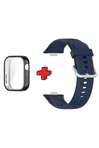 Huawei حافظة وواقي شاشة وحبل سيليكون جل 2 في 1 متوافق مع Watch Fit 3