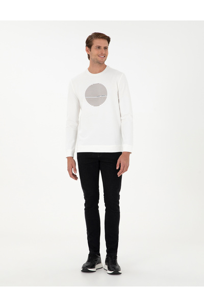 Pierre Cardin Ekru Regular Fit Sweatshirt 50290634-VR019