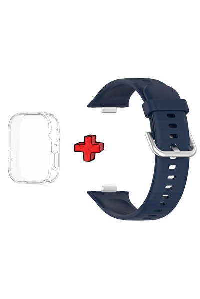 Huawei حافظة وواقي شاشة وحبل سيليكون جل 2 في 1 متوافق مع Watch Fit 3