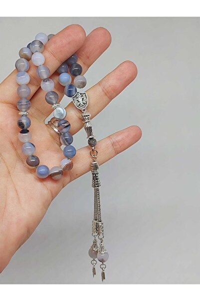 Yasamtohumu مسبحة حجر العقيق 33 قطعة 8 ملم (53084)