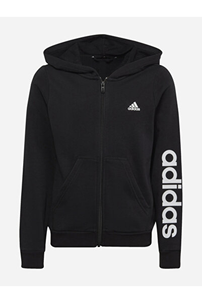 adidas هودي بسحاب كامل وشعار خطي