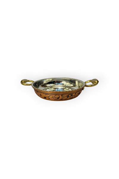 EFEMİR Copper Embroidered Scottish Antique Pan 17 cm
