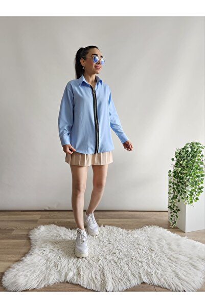 Altı Üstü Butik Fermuar Detay Gömlek