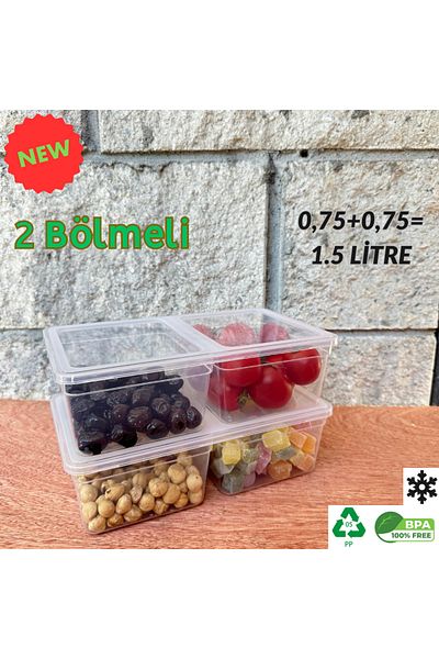 Codemfire 10 Pieces 1.5 Liter Microwave Refrigerator - Freezer Storage Container, Suitable Pp5