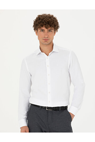 Pierre Cardin Beyaz Slim Fit Uzun Kollu Gömlek 50275692-VR013