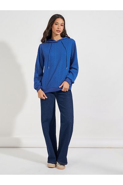 Styli Oversized Regular Length Textured Hoodie