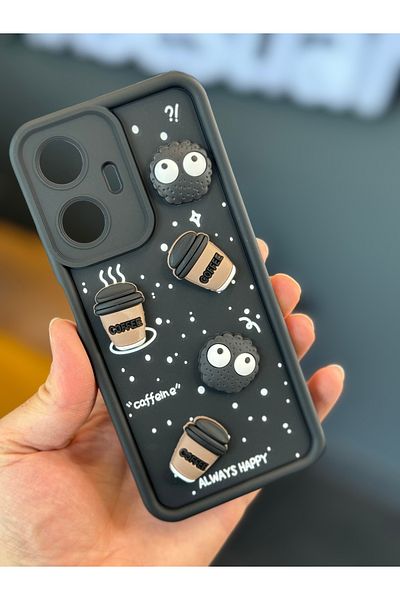 Fibaks جراب متوافق مع Realme C55 مصمم بنمط حماية الكاميرا، غطاء سيليكون ناعم باللون الأسود