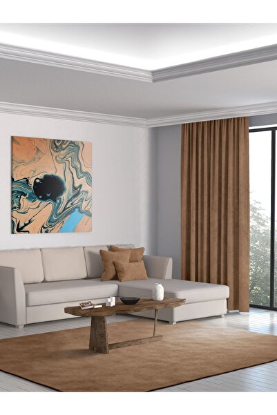 Perle Home Daily Series Brown Color Island Background Curtain